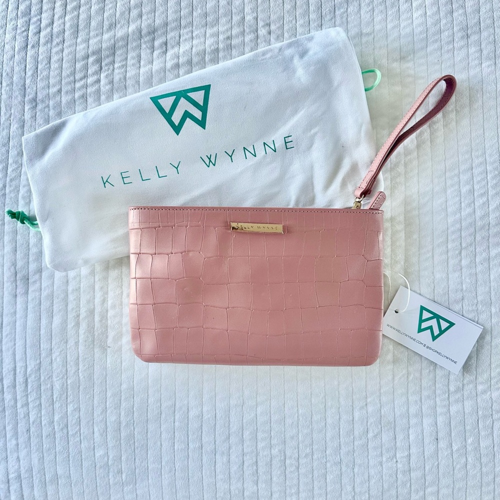 Rose pink Risky biz 3 in 1 wristlet by Kelly Wynne